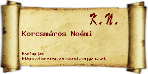 Korcsmáros Noémi névjegykártya