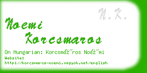 noemi korcsmaros business card